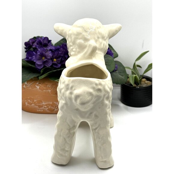 Vintage MCM Ceramic Baby Lamb Planter - Picture 4 of 8
